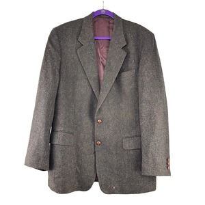 English Manor Wool Tweed Sport Coat Jacket Mens Size 44 / 46 Brown‎ Lined